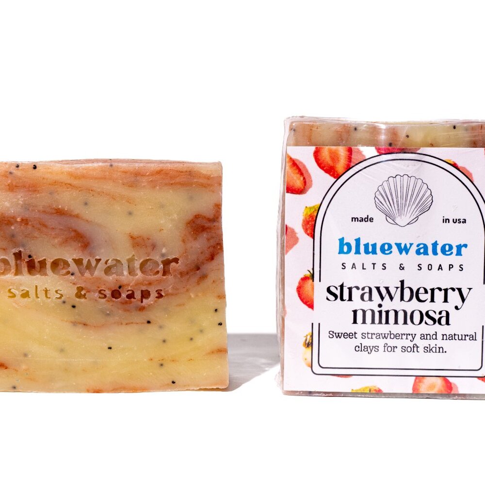 STRAWBERRY MIMOSA - Bluewater Body Wash Natural Soap (1 Body Bar)